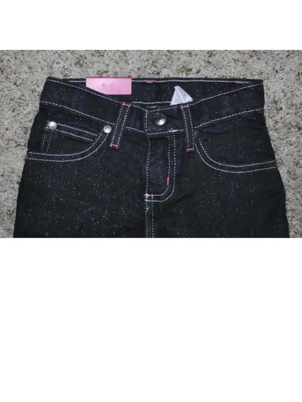 Oshkosh Jeans & Christmas Shirt Girls 3T Black Bootcut Adjustable Waist Toddler